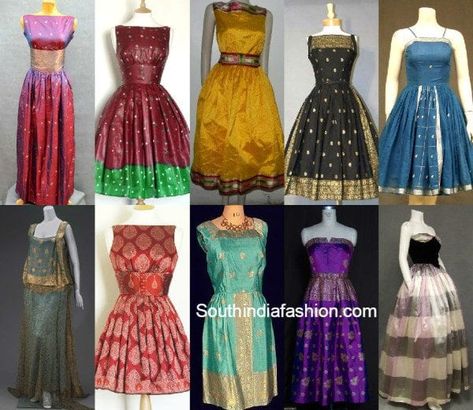 15 Amazing Ways to Reuse Old Silk Sarees – South India Fashion Dress With Old Pattu Saree, Saree Turned Into Dress, Old Silk Sarees Convert Into Dress, Silk Saree To Kurti Convert Ideas, Saree Converted To Dress Ideas, Old Saree Dress Ideas, Silk Saree Dress Recycle, Kurti From Saree Ideas, Dress From Saree Ideas