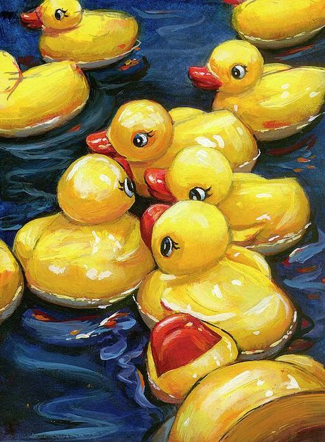 Rubber Ducks, Ducks, Painting Ideas, To Look, Canvas Painting, Interior Design, Halloween, Yellow, Canvas