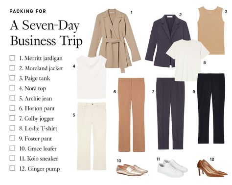 Capsule Wardrobe Business Trip, What To Pack For A Business Conference, Pack For Business Trip Woman, Summer Business Travel Outfits, 5 Day Work Trip Packing List, 5 Day Business Trip Outfits, Business Trip Packing List Woman, Panama Outfits, Work Trip Packing List