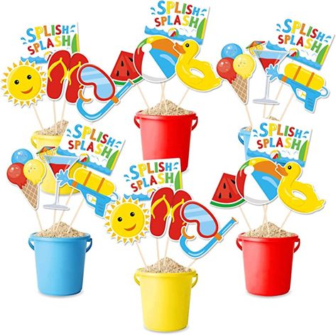 Amazon.com: 24Pack Beach Ball Birthday Party Centerpiece Sticks Table Toppers, Splish Splash Party Decorations, Summer Beach Ball Party Favor Pool Party Supplies : Toys & Games Splash Party Decorations, Beach Ball Birthday Party, Pool Party Centerpieces, Splish Splash Party, Beach Ball Birthday, Beach Ball Party, Ball Birthday Party, Pool Party Supplies, Dessert Table Birthday