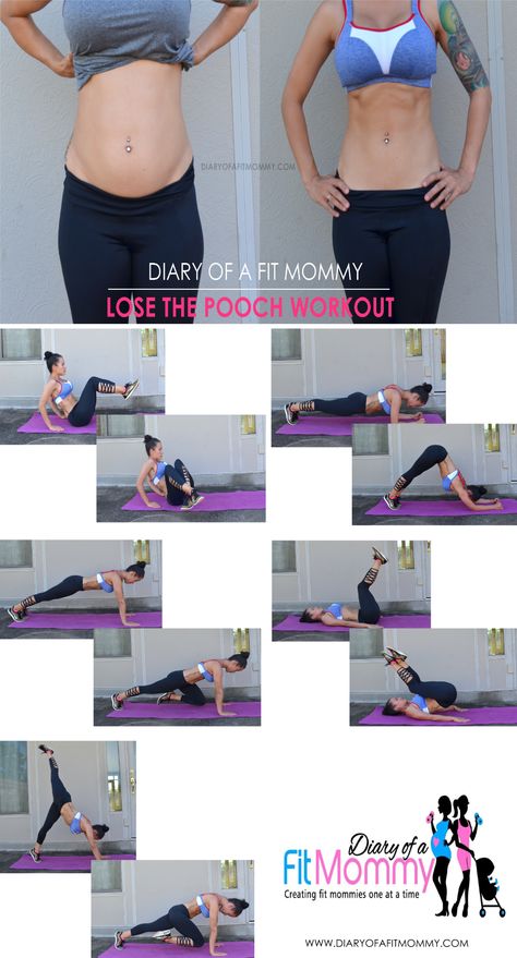 Lose the Pooch: 5 Exercises to Get Rid of The Mommy Tummy - Diary of a Fit Mommy Lose The Pooch, Pooch Workout, Mommy Pooch, Diary Of A Fit Mommy, Fitness Diary, Mommy Tummy, Baby Workout, Tummy Workout, Mommy Workout