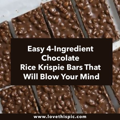 Easy 4-Ingredient Chocolate Rice Krispie Bars That Will Blow Your Mind Chocolate Covered Ideas, Unique Burger Recipes, Ham Steak Recipes, Moist Chicken Breast, Homemade Rice Krispies Treats, Rice Krispie Bars, Chocolate Rice Krispies, Unique Burgers, Ham Steak