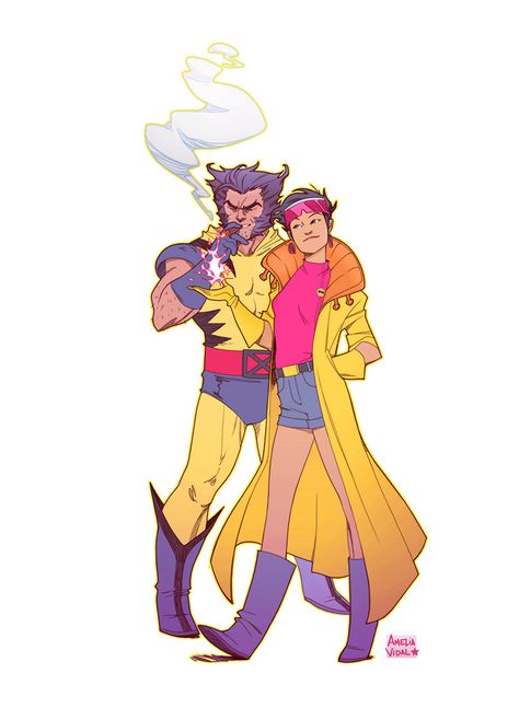 Wolverine & Jubilee, Amelia Vidal on ArtStation at https://www.artstation.com/artwork/oPxDk Eurythmics Sweet Dreams, Xman Marvel, Wolverine Xmen, Arte Nerd, Wolverine Art, Marvel Xmen, Univers Dc, Marvel Fan Art, Bd Comics