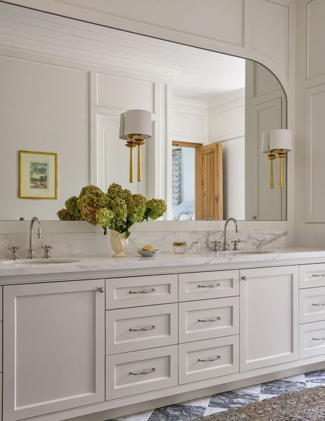 Valley Forge Interior Design Project | Houston Interior Design | Katie Davis Design Katie Davis Design, Master Bath Mirror, Katie Davis, Condo Bathroom, Houston Interior Designers, Modern White Bathroom, White Bathroom Designs, Diy Bathroom Vanity, Ladies Room