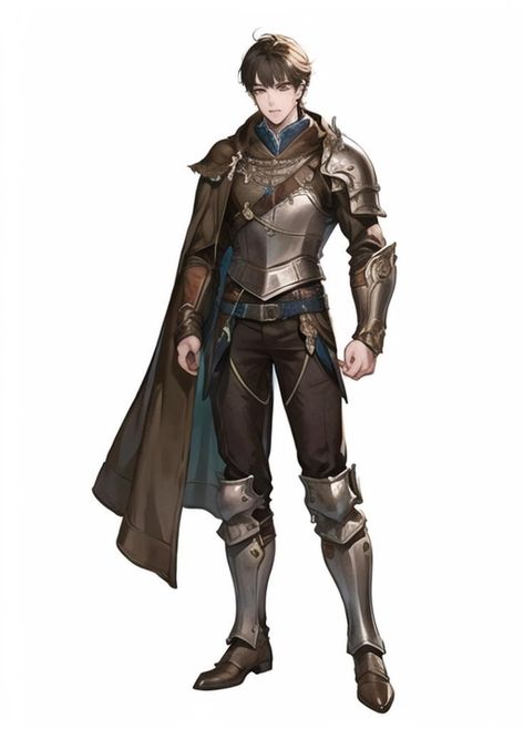 #anime #mediavelrp #medieval #knight #armor #rp #roleplay #oc #rpcharacter #male Knight Training Outfit, Medieval Guard Uniform, Fantasy Knight Outfit Male, Modern Knight Fashion, Simple Knight Armor, Medieval Armor Concept Art, Knight Armor Reference Drawing, Fantasy Knight Outfit, Male Fantasy Armor