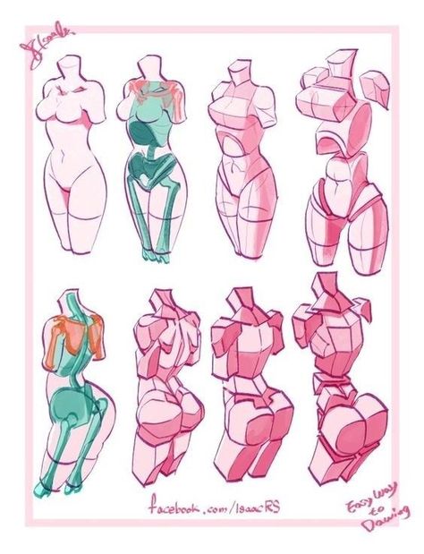 Geometric Breakdown of the Female Form Figure Drawing Tutorial, Female Anatomy Reference, Drawing Anatomy, Body Drawing Tutorial, Human Anatomy Drawing, Human Figure Drawing, Human Anatomy Art, Anatomy Sketches, Body Reference Drawing