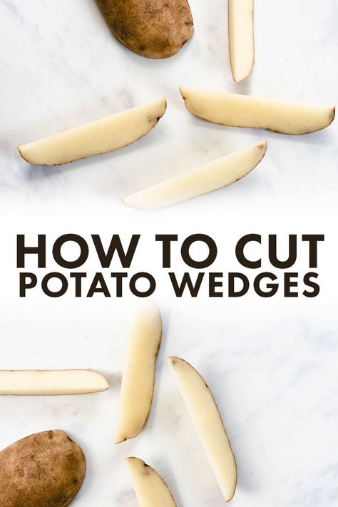 Wondering how to cut potato wedges? Here's a step by step guide and video that shows you exactly how to make potato wedges. #potato #wedge #knifeskills #cut #howto #diy Best Potato Wedges, Potato Wedges Fried, Wedges Potato, Wedge Fries, Seasoned Potato Wedges, Roasted Potato Wedges, Potato Wedges Recipe, A Couple Cooks, Potato Wedges Baked