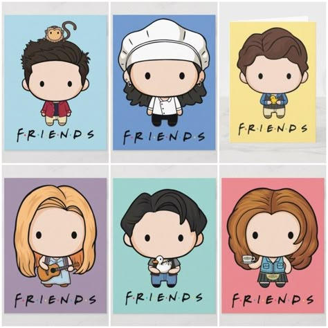 Cute Drawings Friends, Friends Coloring Pages Tv Show, Friends Drawing Tv Show, Friends Tv Show Cartoon, Carton Friends, Friends Chibi, Friends Logo, Friends Tv Quotes, Friends Sketch