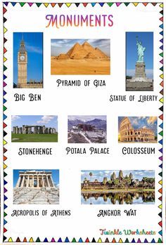 Preschool Continents, Geography Kids, Famous Landmarks Around The World, Landmarks Of The World, Homeschooling First Grade, Teacher Candle Gift, Bio Data For Marriage, Geography For Kids, Indian History Facts