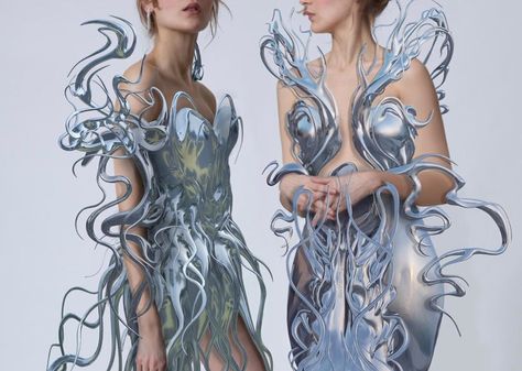 Digital Garments, Wild Outfits, Sci Fi Fashion, Digital Fashion, Cool Magazine, 3d Fashion, Movie Fashion, Futuristic Fashion, Virtual Fashion