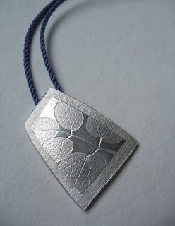 MARIANNE BROWN-CANADA.-Meadow Rue Pendant - silver, on hand wound adjustable length silk cord...pinned by ♥ wootandhammy.com, thoughtful jewelry. Etched Metal Jewelry, Precious Metal Clay Jewelry, Pmc Jewelry, Rolling Mill, Hand Wound, Meadow Rue, Silver Clay, Metal Clay Jewelry, Metal Smithing