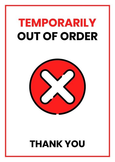 Linear Flat Out Of Order Sign Australian Road Signs, Out Of Order Sign, Quotes App, Editing Tools, Road Signs, Sign Templates, Free Graphic Design, Daily Quotes, Peace Symbol