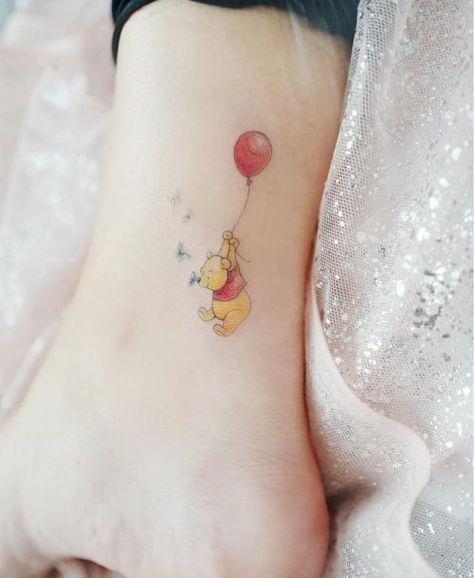 Winnie The Pooh Tattoo, Pooh Tattoo, Winnie The Pooh Tattoos, Dibujos Tattoo, Full Moon Party, Shape Tattoo, Bear Tattoos, Muster Tattoos, Disney Tattoo