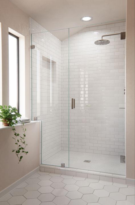 Large Glass Shower Doors, Small Glass Door Shower, 30 X 60 Shower Ideas, Glass Bathroom Shower Door, Shower Frameless Glass Door, Glass Door Bathroom Showers, Square Glass Shower Ideas, Tiled Shower Enclosure, Shower Door Ideas Frameless