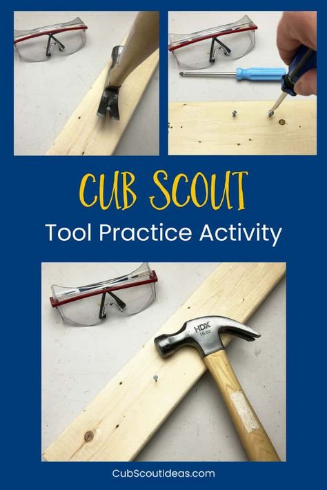 Fun Activity to Teach Cub Scouts How to Use Hand Tools via @CubIdeas Baloo The Builder Projects Cub Scouts, Cub Scouts Activities, Lion Scouts, Cub Scout Law, Cub Scout Skits, Cub Scout Badges, Cub Scout Popcorn, Cub Scout Games, Boy Scout Activities