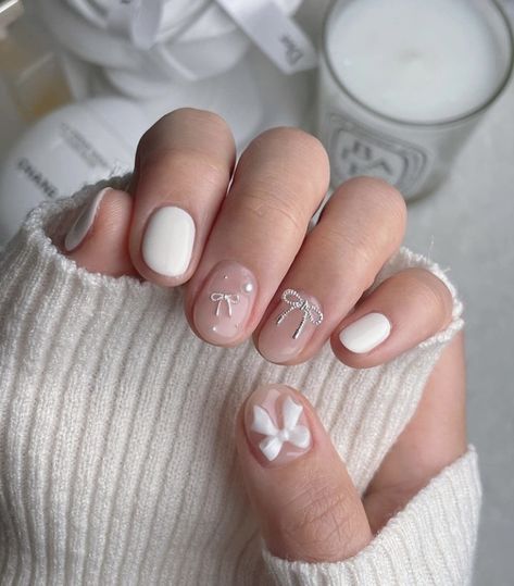 Bow Nail Art, Hello Nails, Hippie Nails, Beauty Nails Design, Simple Gel Nails, Minimal Nails, Basic Nails, Her Nails, Blush Nails