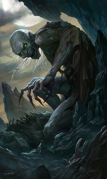 Horror Humanoid Creature, Dnd Horror Monster, Big Scary Monster Art, Mtg Werewolf Art, Fantasy Skeleton Monster, Dark Creatures, Humanoid Creatures, Heroic Fantasy, Dnd Monsters