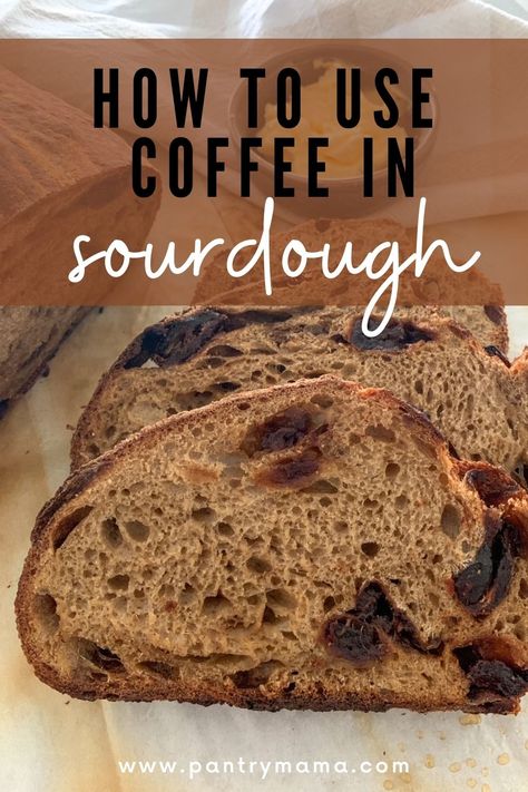 How to add coffee to sourdough bread to impart flavor and richness to your dough, including how to use instant or espresso coffee. Chocolate Coffee Sourdough Bread, Instant Coffee Recipes Baking, Coffee Sourdough Bread, Espresso Sourdough Bread, Bread Flavor Ideas, Flavored Sourdough Bread, Sourdough Ideas, Creuset Recipes, Starter Ideas