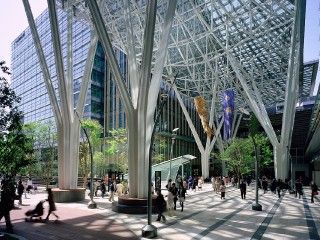 Architecture Japan, Tokyo Midtown, Shoji Screen, Column Design, Canopy Design, Traditional Garden, New Town, Architecture Presentation, Public Space