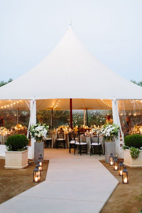 minimalist tent wedding with wooden accents and floral Wedding Tent Decorations, Wedding Reception Entrance, Reception Tent, Reception Entrance, Rustic Wedding Decorations, Simple Wedding Decorations, Tent Decorations, Tent Lighting, Wedding Entrance