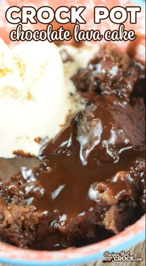 Lava Cake Recipe Crock Pot, Crockpot Chocolate Lava Cake, Bubbly Chocolate, Crockpot Lava Cake, Crockpot Chocolate, Slow Cooker Dessert, Fudgy Cake, Chocolate Lava Cake Recipe, Chocolate Cobbler