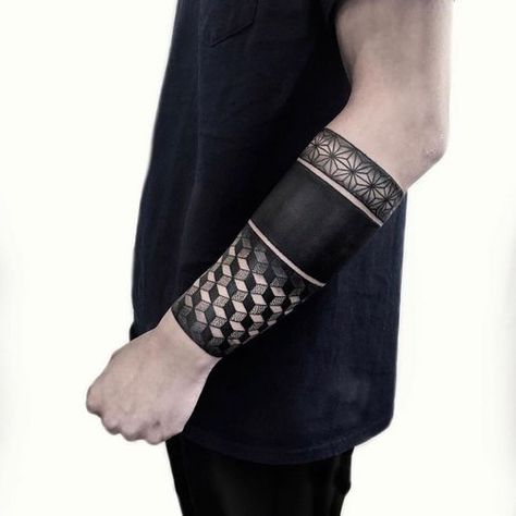 Tattoo uploaded by Tattoodo • Arm band tattoo by Neeno #Neeno #armband #armbandtattoo #band #bracelet #bands #arm #blackwork #sacredgeometry #geometric #pattern #blackfill #arm • 1155571 • Tattoodo Black Band Tattoo, Arm Cover Up Tattoos, Cover Up Tattoos For Men, Geometric Tattoo Sleeve Designs, Wrist Band Tattoo, Band Tattoos For Men, Lower Arm Tattoos, Geometric Sleeve Tattoo, Forearm Band Tattoos