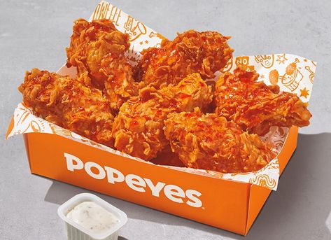 Popeyes 6-Piece Chicken Wings Buy One Get One $1 Popeyes is offering BOGO $1 Wings. Buy any flavor 6Pc Wings, and get another 6Pc Wings for $1. Step 1 Go to Popeyes Online Step 2 Add two 6-piece wings and the 2nd one will be $1 Popeyes Menu, Popeyes Chicken, American Dinner, Omaha Steaks, Chicken Menu, Food Pic, Chicken Nugget, Menu Board, Taco Bell