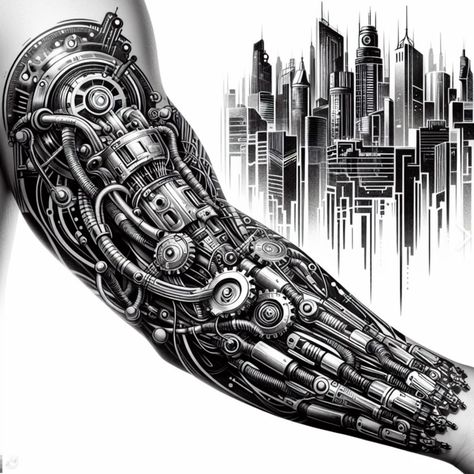 Bio Machine Tattoo Design, Steampunk Arm Tattoo, Gear Tattoo Mechanical, Bio Mechanical Tattoo Design, Bio Mechanical Tattoo, Wired Tattoo, Mechanical Sleeve Tattoo, Mechanical Arm Tattoo, Shock Tattoo