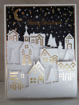 Christmas Village Card, Christmas Cards 2017, Stampin Up Weihnachten, Paper Embossing, Stamped Christmas Cards, Christmas Card Inspiration, Homemade Christmas Cards, Stampin Up Christmas Cards, 2024 Christmas