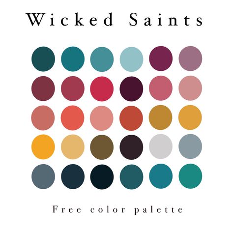 Color Palette For Book Cover, Color Palette For Coloring Book, Free Color Palettes, Color Pallets Procreate, Folk Art Color Palette, Indie Color Palette, Free Procreate Color Palettes, Wicked Saints, Color Palette Procreate