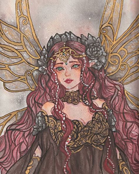 HR.art sur Instagram : #painting #art #artist #artwork #drawing #contemporaryart #artistsoninstagram #instaart #photography #illustration #paint #love #design… Earth Fairy Drawing, Elf Painting, Fairy Watercolor, Rose Dawson, Elf Drawings, Earth Fairy, Fairy Grunge Aesthetic, Blood Elf, Fairy Paintings