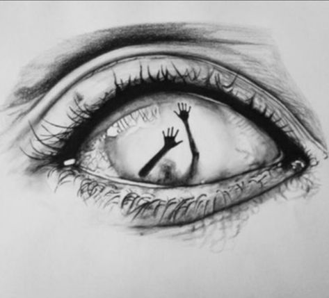 "Trapped" - Imgur Realistic Eye Drawing, Scary Drawings, Creepy Drawings, Meaningful Drawings, Deep Art, Soyut Sanat Tabloları, Dark Art Drawings, Desenho Tattoo, Pencil Art Drawings