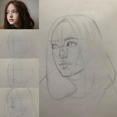 Luminous Method Face Drawing, Loomis Method Body Drawing, Lumis Method Of Drawing, Loomis Portrait, Loomis Method Head Step By Step, Portrait Proportions, Portrait Drawing Techniques, Loomis Method Drawing, Loomis Method Head