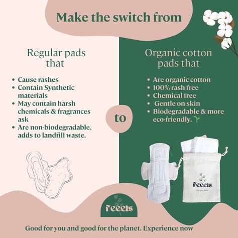 Comfort meets care with Feeels Cotton sanitary napkins! 🌿✨ Made with breathable cotton, they’re soft on your skin, free from harmful chemicals and eco-friendly too. Choose our sanitary pads for a period that feels as good as it should! 💚 #FeelTheDifference #PeriodProud period care • sanitary napkins • cotton sanitary napkins Organic Tampons, Period Care, Landfill Waste, Sanitary Napkins, Sanitary Napkin, Sanitary Pads, Grow Hair Faster, Chemical Free, Harmful Chemicals