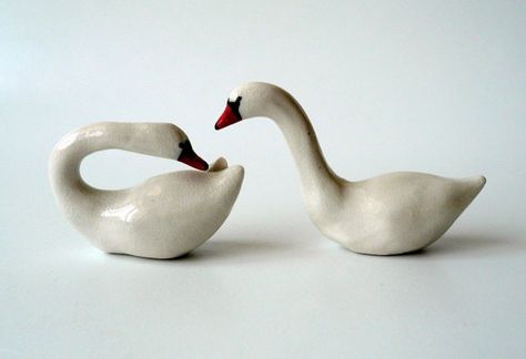 Swan Ceramic Sculpture, Ceramic Bird Sculpture, Swan Pottery, Clay Swan, Little Sculptures, Ceramic Birds Sculpture, Ceramic Swan, Mute Swan, Ceramic Artwork