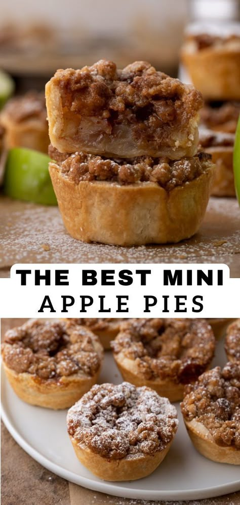 Recipes For Apple Pie, Easy Mini Apple Pies, Mini Apple Pie Recipe, Apple Pie Cupcakes, Lifestyle Of A Foodie, Pie Cupcakes, Classic Apple Pie, Mini Apple Pies, Thanksgiving Dinner Table