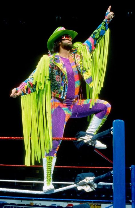 Macho Man Randy Savage Macho Man Randy Savage Costume, Savage Outfits, Macho Man Costume, Wwf Superstars, Miss Elizabeth, Randy Savage, Macho Man Randy Savage, Professional Wrestlers, Wwe Legends