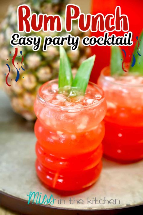 White Rum Punch Recipes, Fiesta Punch Alcohol, Beach Punch Alcoholic, Pool Party Punch Alcohol, Luau Party Drinks, Mexican Party Drinks, Malibu Rum Punch Recipes, Rum Recipes Drinks, Run Punch