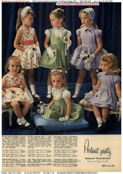 Vintage Kids Fashion, Vintage Catalog, Vintage Girls Clothes, Children's Dresses, 1960 Fashion, Vintage Kids Clothes, Aria Montgomery, Grunge Look, Vintage Kids