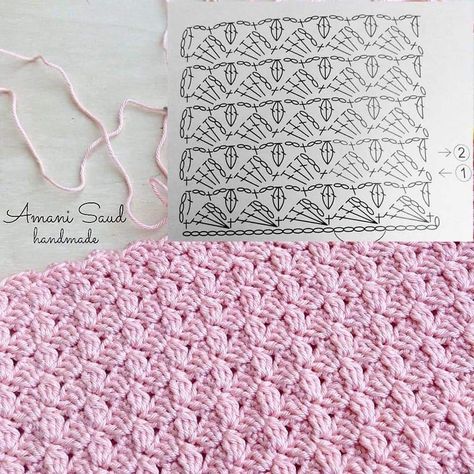 Pola Jaring, Crochet Stitches Chart, شال كروشيه, Crochet Stitches Diagram, Mode Crochet, Crochet Bedspread, Crochet Square Patterns, Crochet Lovers, Crochet Diagram