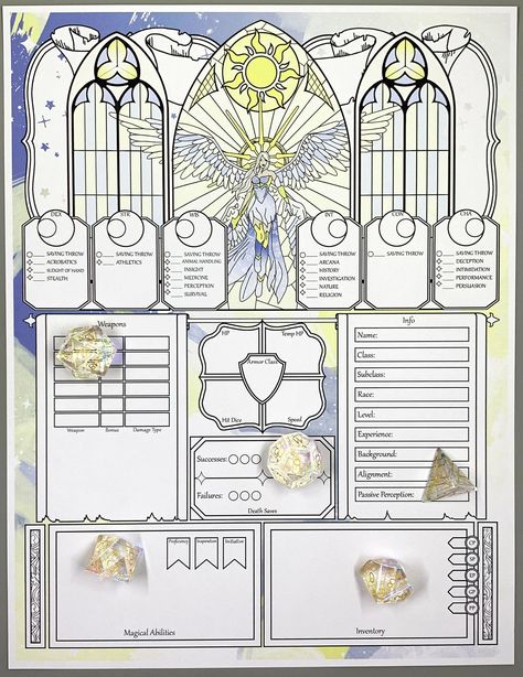 Dnd 5e Character Sheet Pdf, Light Domain Cleric, Dnd 5e Character Sheet, Character Sheet Dnd, Dnd Character Journal, Cleric Dnd, Dnd Notebook, 5e Character Sheet, Dnd Cleric