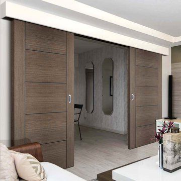 Sliding Door Luxury Design, Modern Sliding Doors Interior, Double Sliding Doors Interior, Sliding Double Doors, Sliding Double Door, Urban Style Interior, Entrance Patio, Double Sliding Door, Internal Double Doors