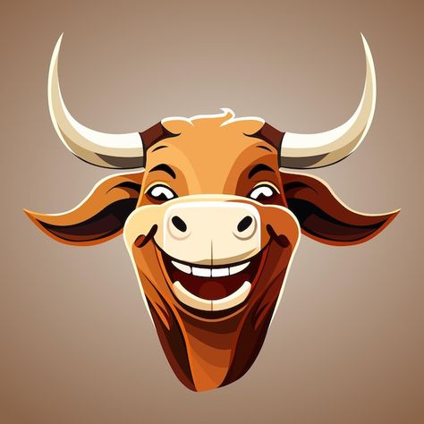 Bull head logo design happy bull face cu... | Premium Vector #Freepik #vector #cute-cow #cow-face #baby-cow #cartoon-cow Face Cute Drawing, Bull Head Logo, Head Logo Design, Bull Face, Face Cute, Cow Face, Bull Head, Cute Drawing, Cow Head