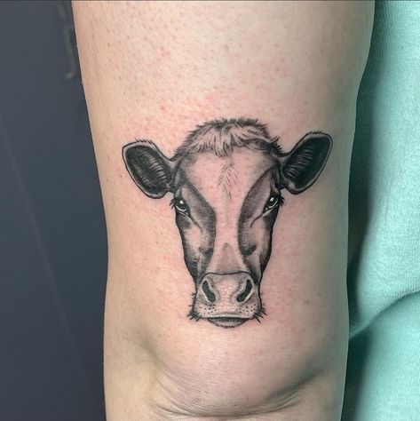 Cow Tattoo, Holstein Cows, Cow Head, Leg Tattoo, Head Tattoos, Tattoo Inspo, Tattoo Idea, Leg Tattoos, Future Tattoos