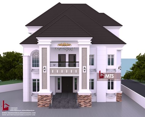 5 Bedroom Duplex – NIGERIAN BUILDING DESIGNS Nigerian Home Design, Kashmir House, Nigeria House, 4 Bedroom House Designs, Duplex Floor Plans, Double Storey House, Duplex Plans, Block Of Flats, Duplex Design