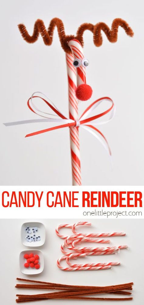 Christmas Candy Crafts, How To Make Candy, Candy Cane Reindeer, School Christmas Party, Candy Cane Crafts, Christmas Candy Gifts, Reindeer Craft, Kids Christmas Party, Candy Crafts