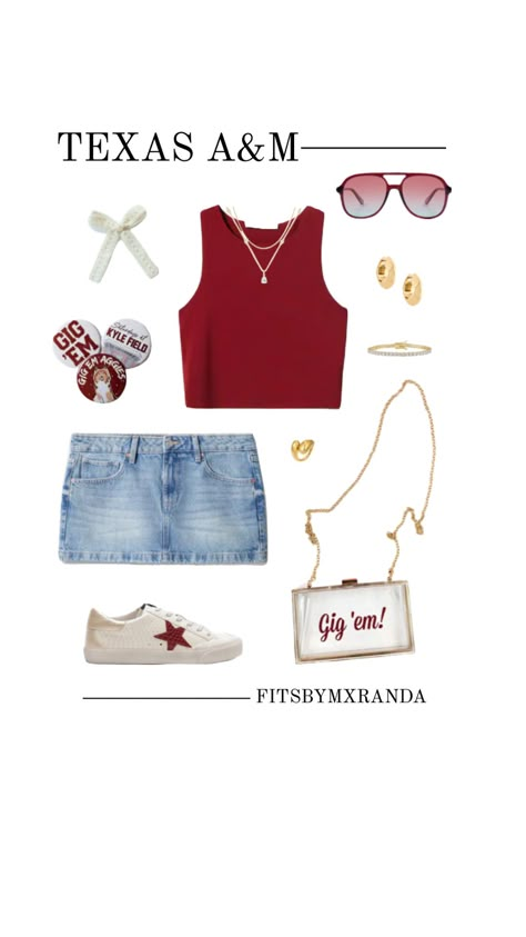 TEXAS A & M GAMEDAY FIT | Casual look | Shop the look #outfitinspo #gameday #gamedayfit #gamedayoutfit #outfit #texasam Shop The Look, Casual Look, Your Aesthetic, Texas, Energy