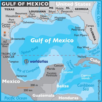 the gulf of mexico | Gulf of Mexico Map - Mexico Maps, Gulf of Mexico Facts Location ... Gulf Coast Beaches, Alabama Beaches, Green News, Mexico Map, Car Trip, Mexico Beach, Mini Vacation, Oil Spill, Yucatan Peninsula