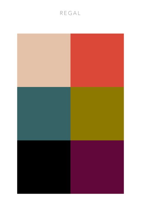 Regal Colour Palette, Brand Colour Palette, Colour Study, Brand Colours, Branding Portfolio, Colour Theory, Brand Color Palette, Skincare Brand, Color Studies