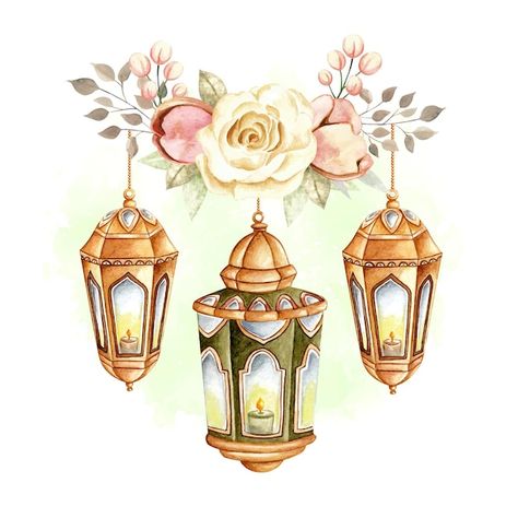 Eid Al Fitr Greeting, Arabic Lantern, Lantern Ramadan, Lantern Illustration, Islamic Lantern, Eid Mubarak Decoration, Ramadan Cards, Hanging Craft Ideas, Ramadan Poster